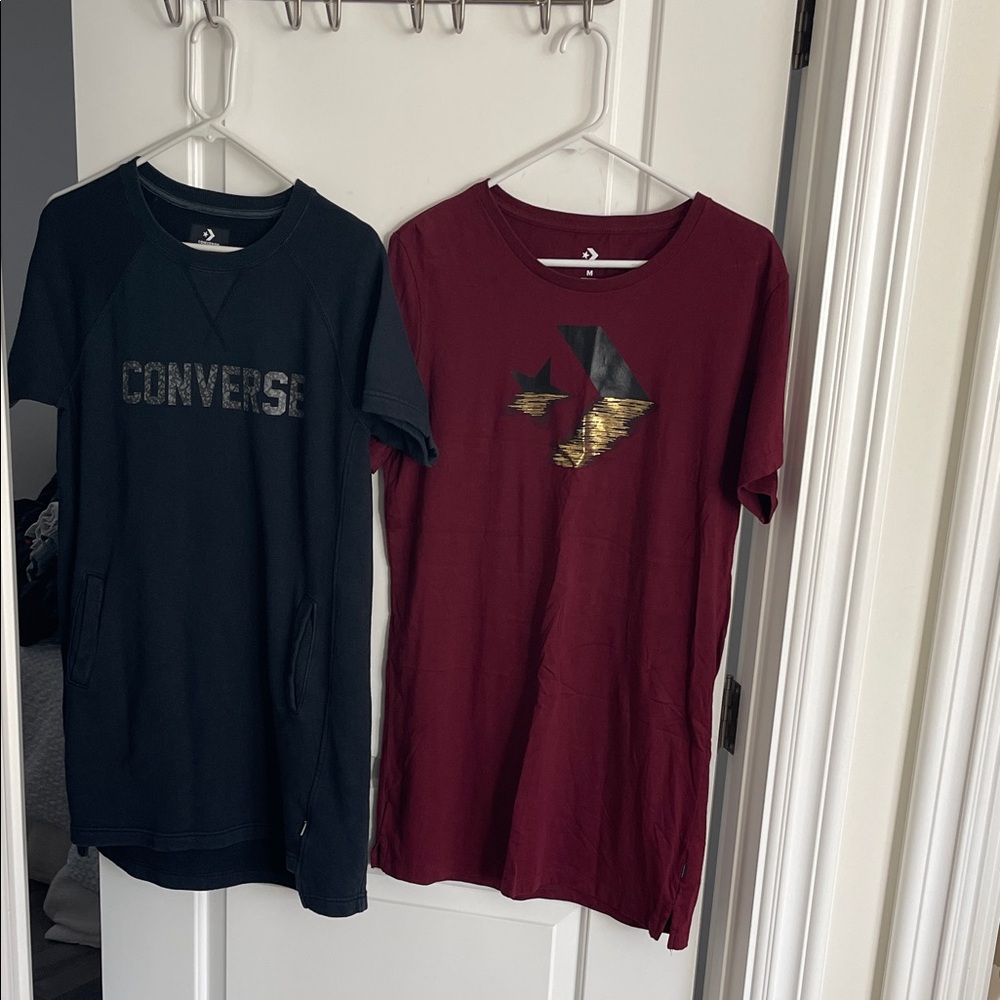 Converse woman Black S and Burgundy short dress M
